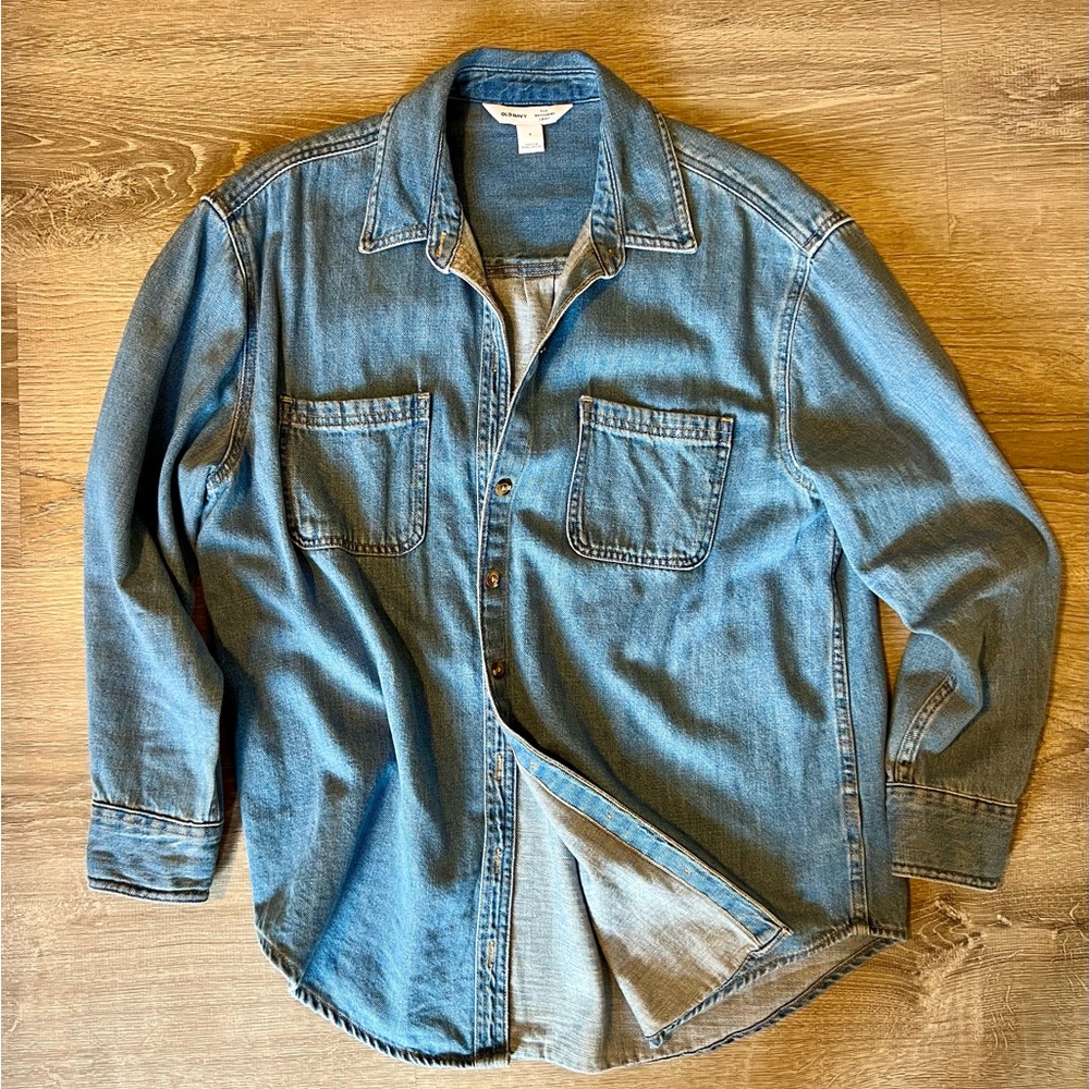 Oversized Boyfriend Pocket Jean Shirt